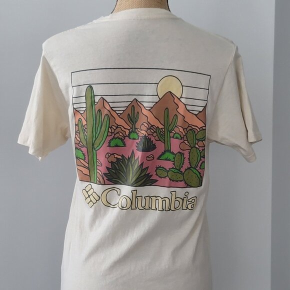 Ladies Columbia Cream Colored T-shirt Small - Picture 3 of 10